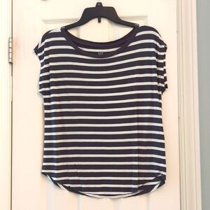 Gap Oversized Dolman Tee Gray and White Stripes Size XS